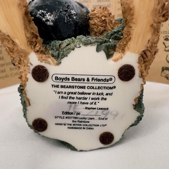 Boyds Bears "Lucky Liam End of the Rainbow" Bearstone Collection #227799 VTG - Picture 3 of 13